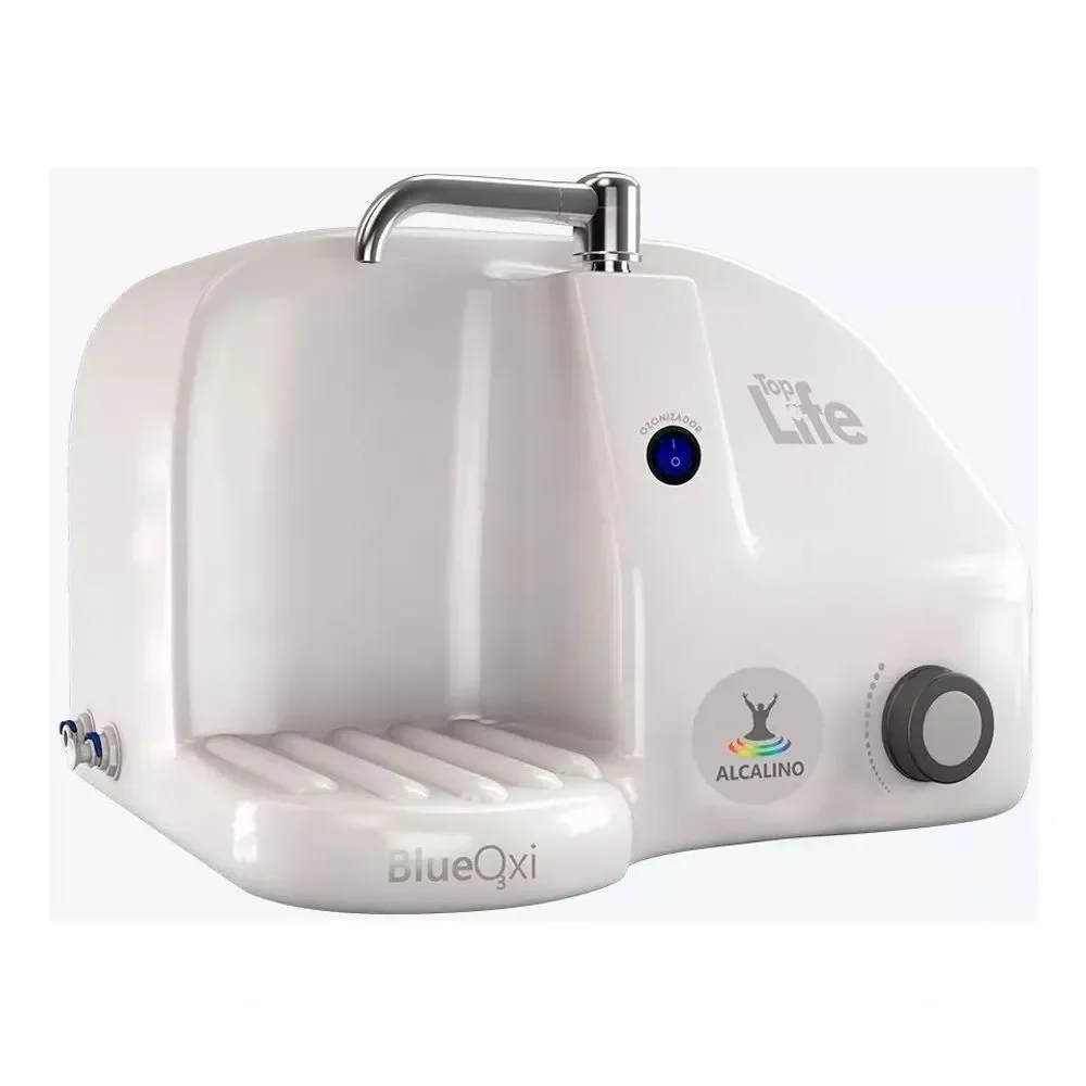 Purificador de Água Top Life Blueoxi 2 em 1 Alcalina com Ozônio 8 Etapas Branco 110V