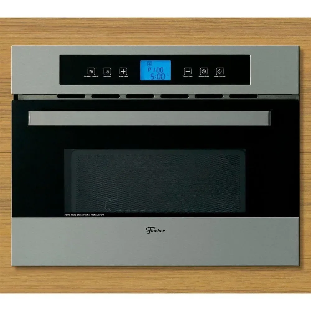 Micro-ondas de Embutir Fischer Platinium Grill 35L com Dourador Painel Touch Inox 110V