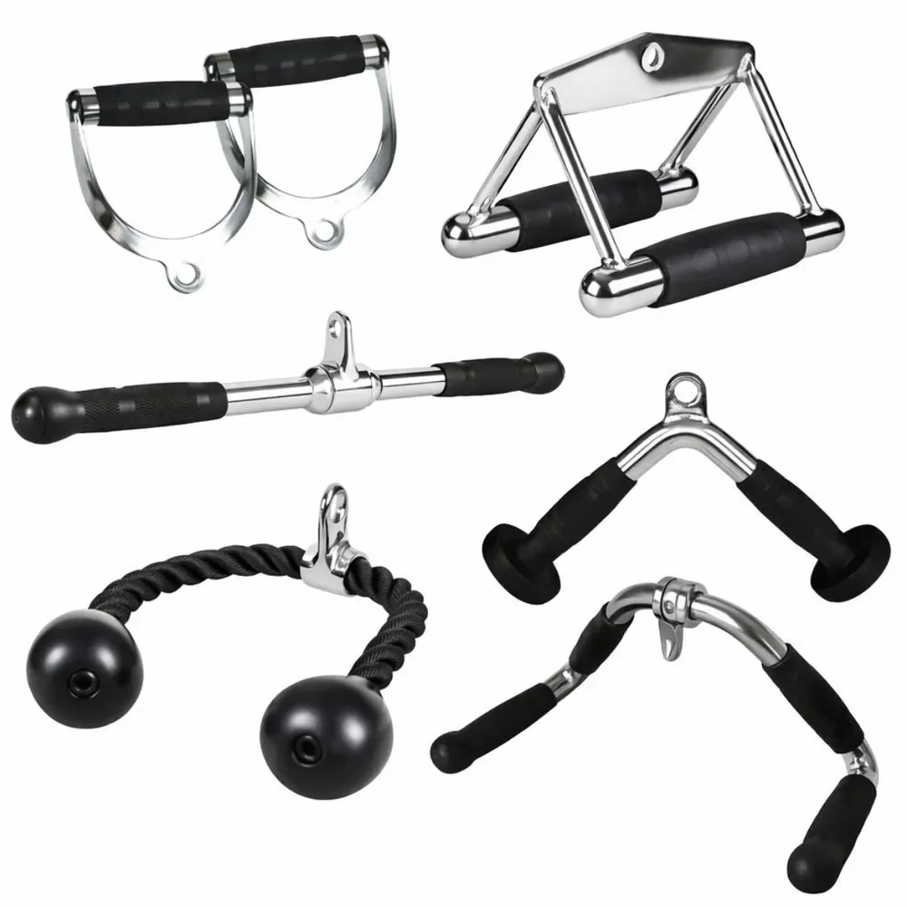 Kit 6 Puxadores Ahead Sports Profissional Crossover Pulley Emborrachados