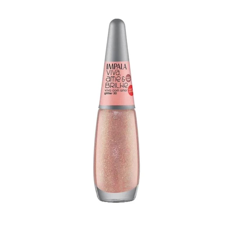 Esmalte Impala Glitter Coleção Viva Ame e Brilhe Viva Com Amor