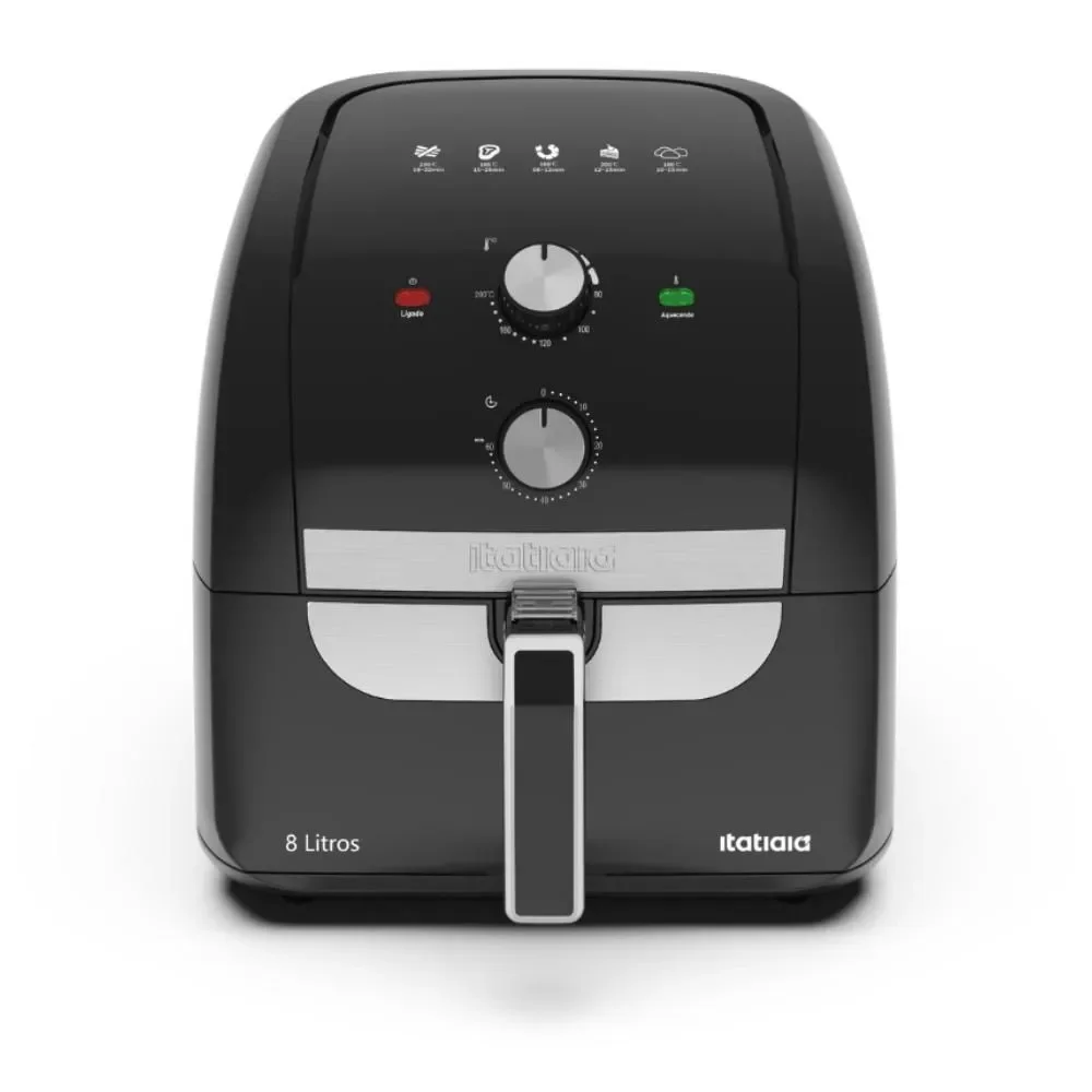 Fritadeira Air Fryer Itatiaia Fritadeira 8L 1900W com Timer Função de Aquecimento e Segurança 220V