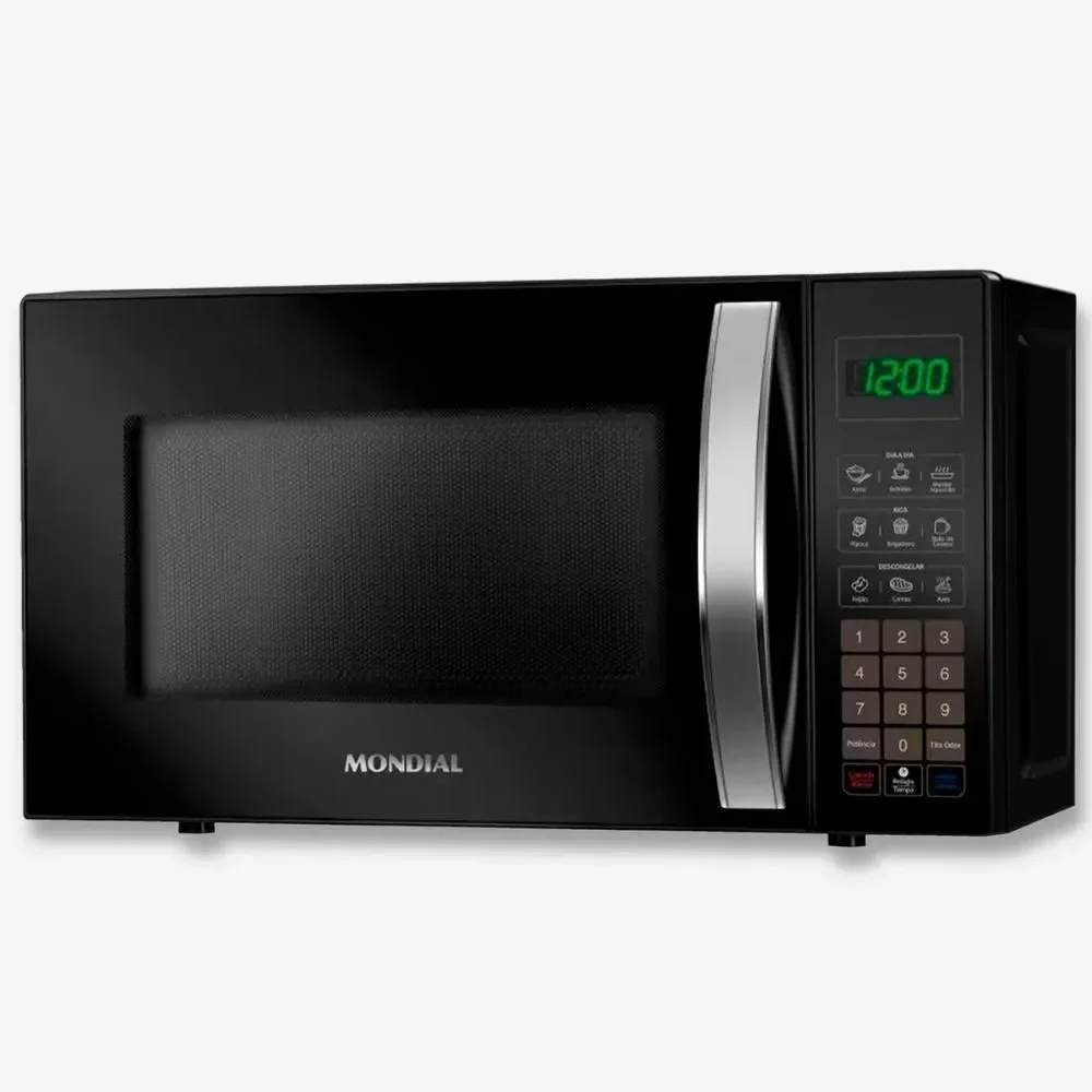 Micro-ondas Bancada Mondial MO-01-21B 21L 1200W com Funções Descongelar Manter Aquecido Tira Odor e Menu Dia a Dia