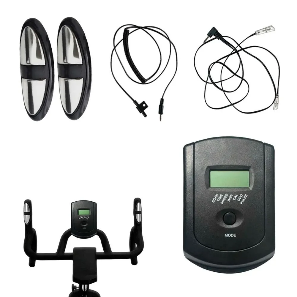 Painel Visor LCD para Bicicleta Spinning com Medidor Cardíaco Hand Grip Preto Leva Pra Casa