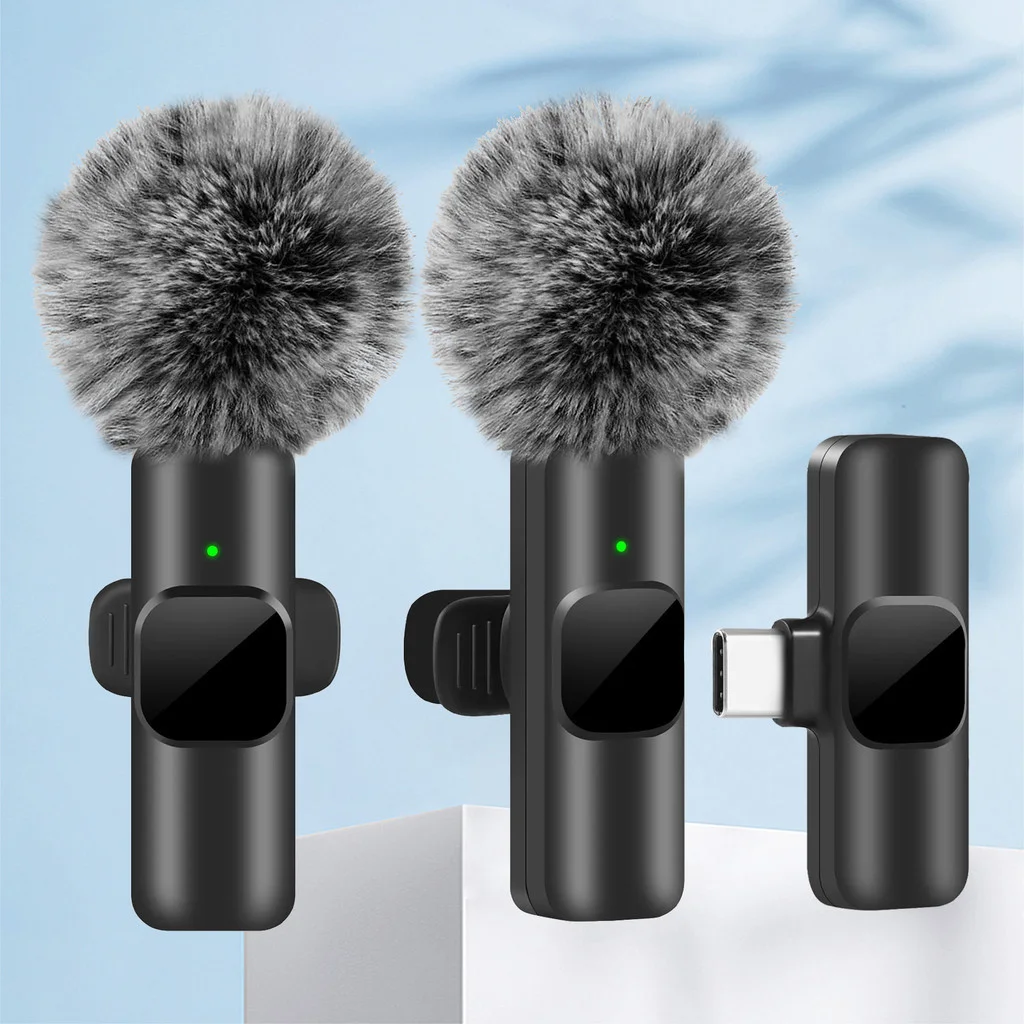 Microfone Lavalier Mini Sem Fio para Smartphone e PC para Gravação de Áudio e Vídeo de Vlog, Jogos e Ensino