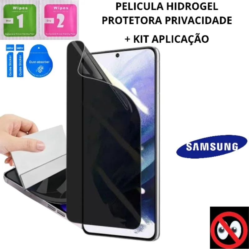 Película protetora hidrogel privacidade Anti-impacto para todos os modelos smartphone celular Samsung S22, S23, S24 Plus, S24 Ultra