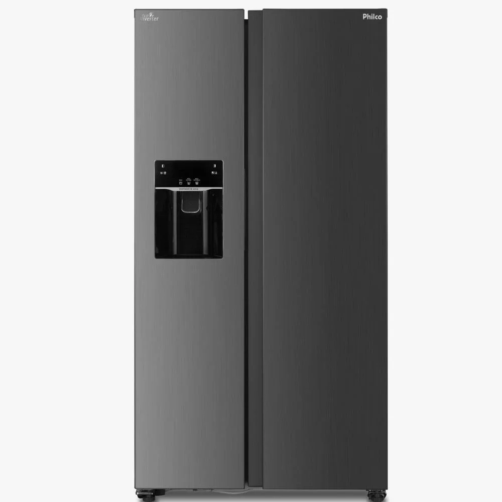 Geladeira | Refrigerador Philco Frost Free Eco Inverter 513L Dispenser de Gelo e Água Inox 127V