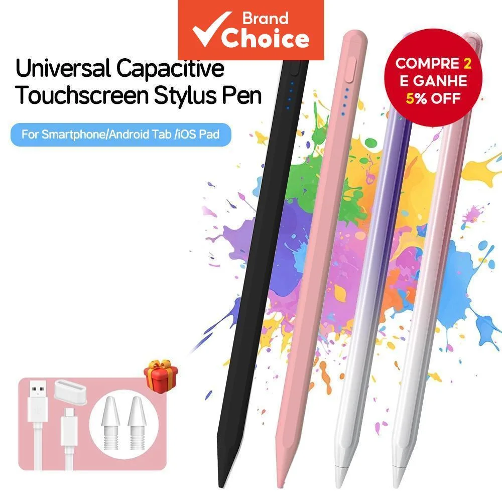 Caneta Stylus Universal TOILEUM com toque suave para Smartphone Android Tab Pad para iOS Windows para iPad Apple Pencil
