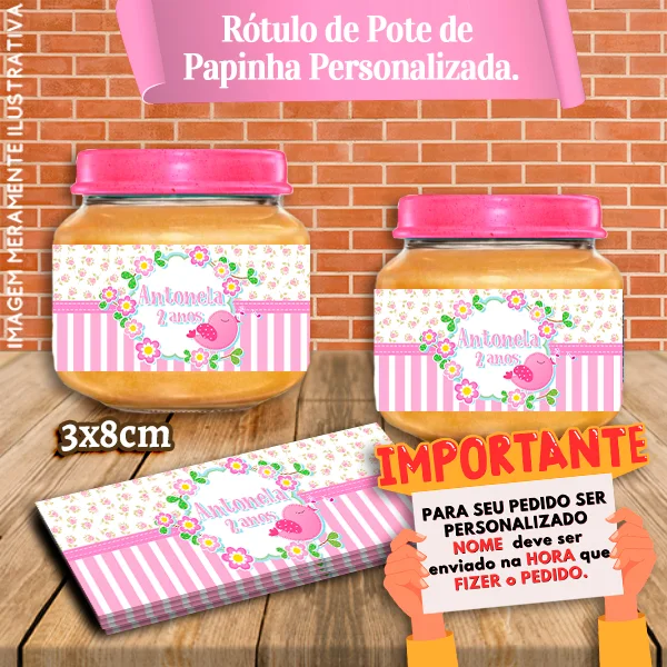 Rótulos Adesivos de Potes Papinha 120g