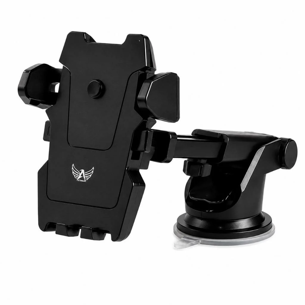 Suporte Veicular Para Celular C-008 Universal Com Ventosa Rotação 360 Graus Ajuste Automático Para Smartphone