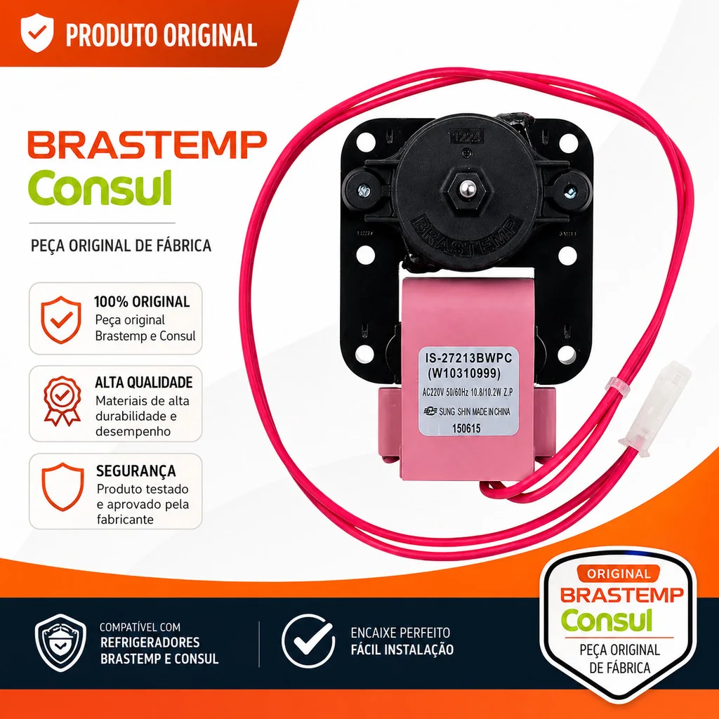 Motor Ventilador do Evaporador Geladeira Frost Free Brastemp Consul Original 220v W10310999