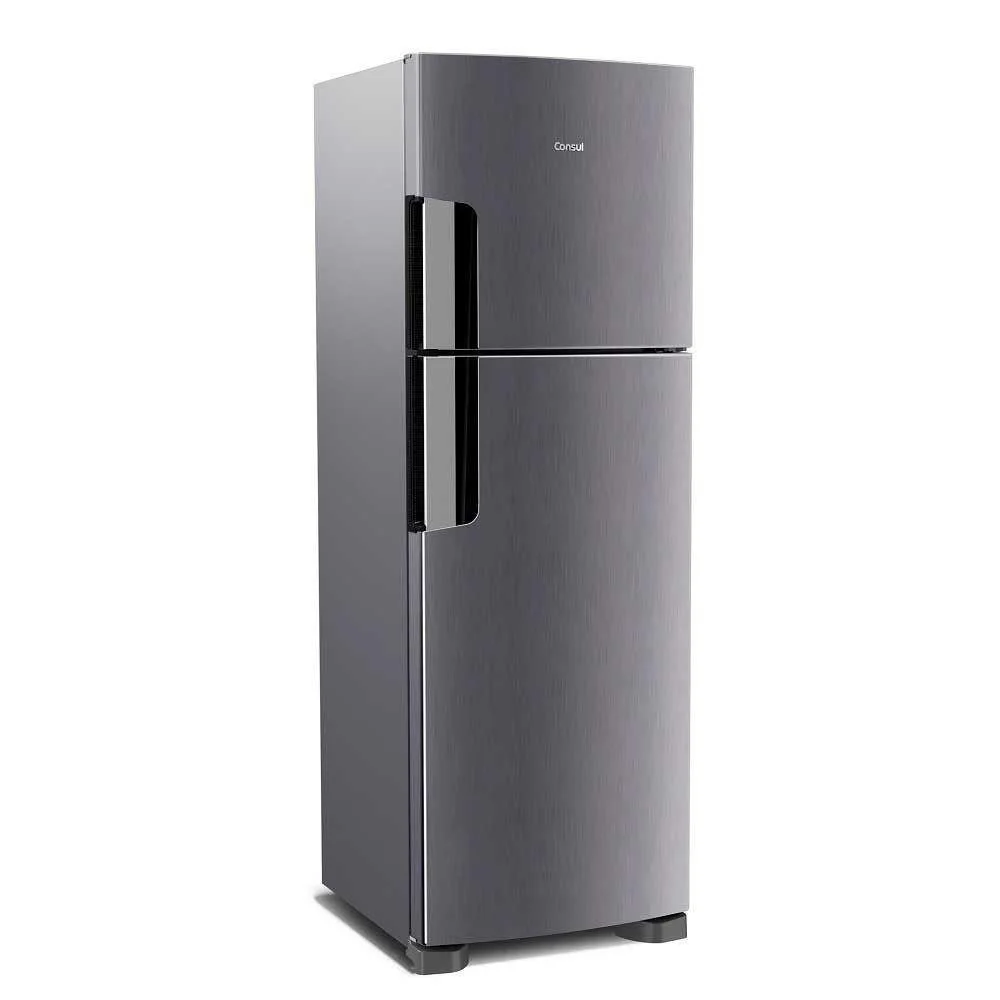 Geladeira Consul Duplex CRM44AK 386 Litros Frost Free Com Altura , Função Turbo E Freezer Espaçoso Inox 220V