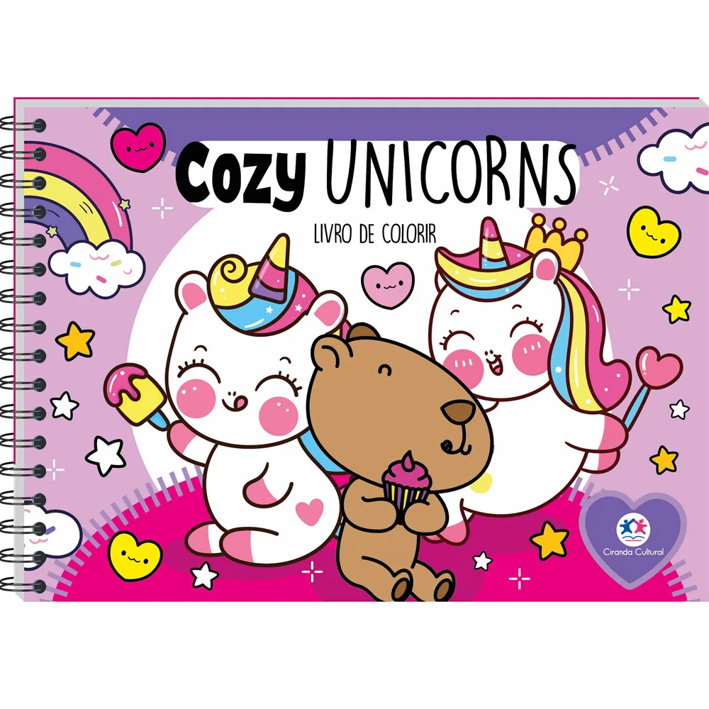 Livro - Cozy Unicorns - Para Colorir - Novo - Editora Ciranda Cultural -