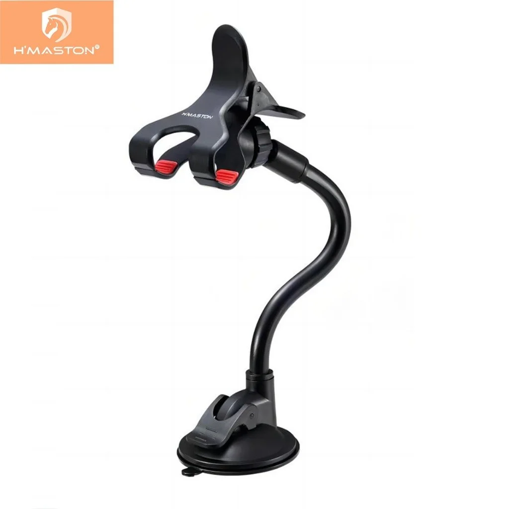 H'Maston CJ-14/CJ-1006 Suporte Universal para Smartphone GPS com haste flexível de metal Clipe duplo