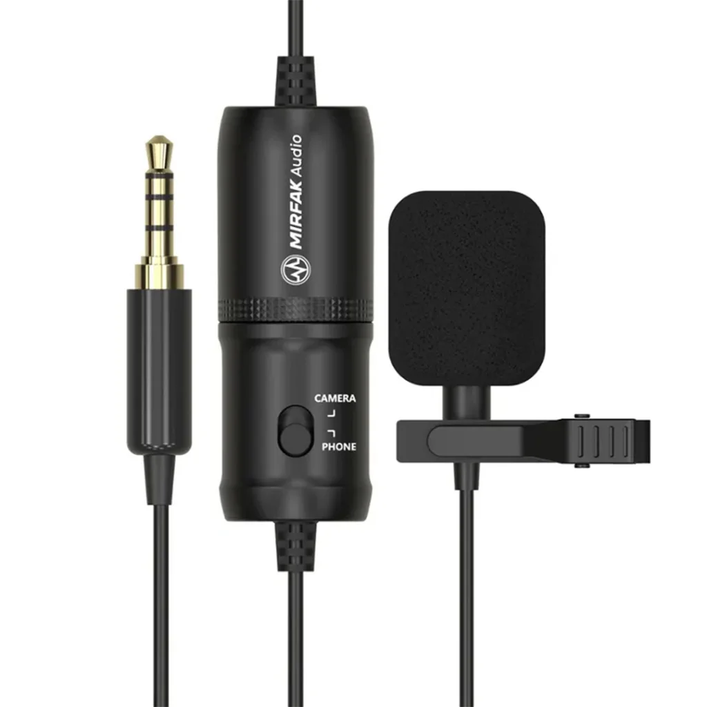 Microfone de Lapela Mirfak Mc1 3.5mm Câmera/Smartphone 6M Preto