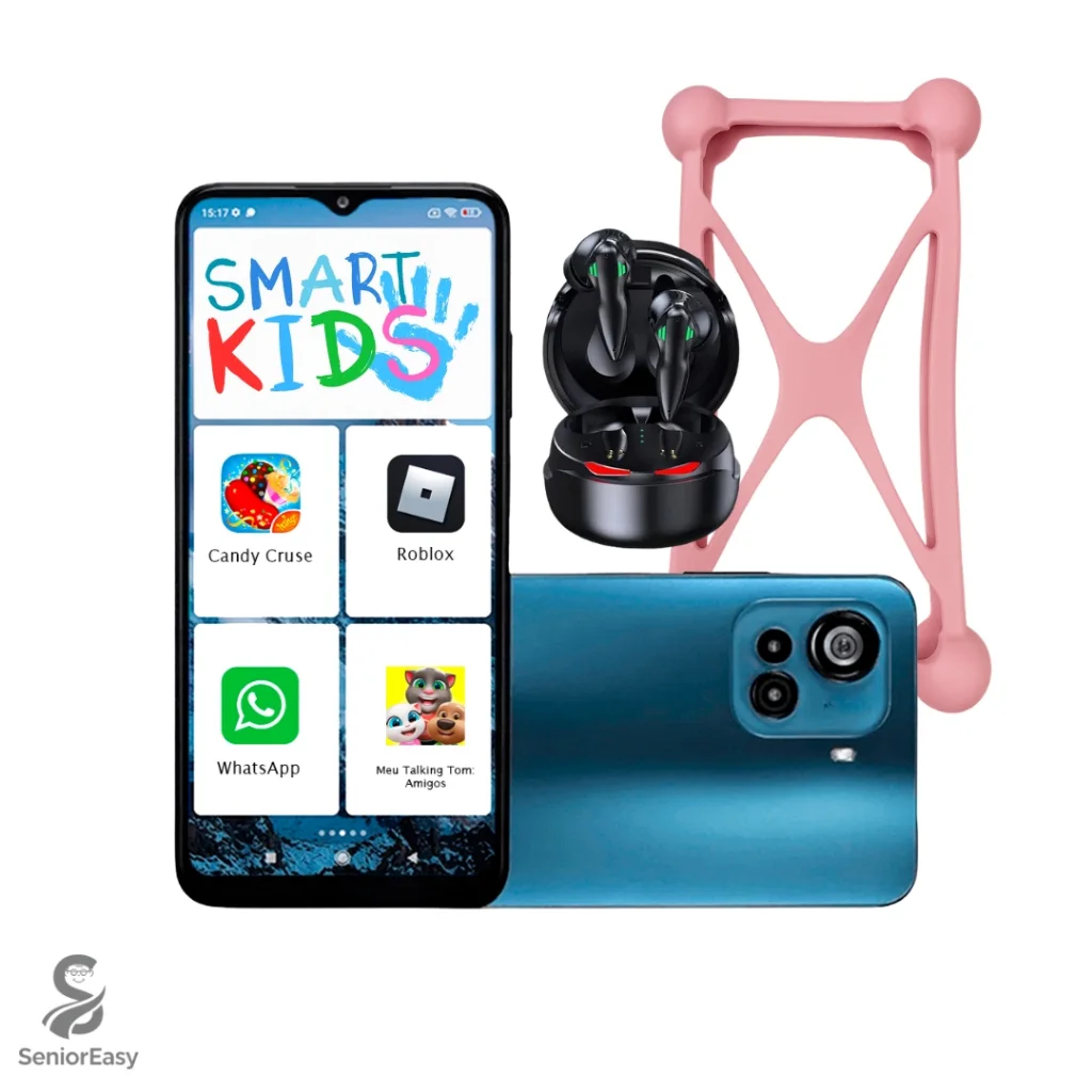 Smartphone SeniorEasy SmartKids Android 128GB – Controle Parental e Jogos Educativos