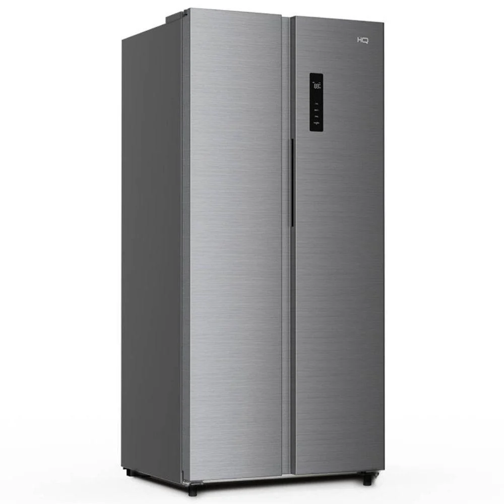 Geladeira HQ Side By Side Frost Free Inverter 480L HQ-480SBSFFK Inox 110V