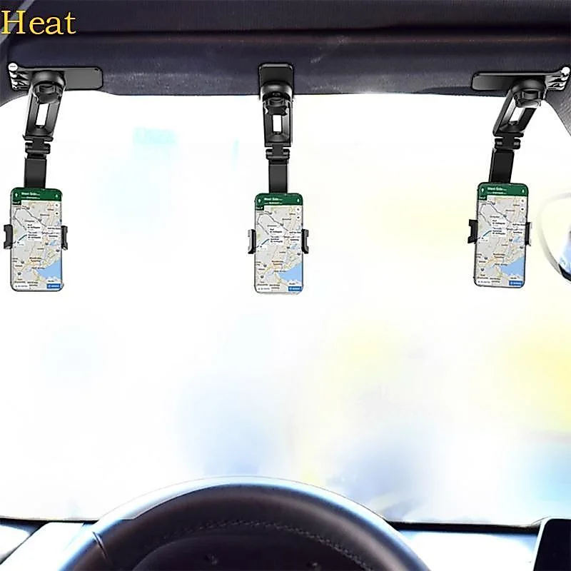 Calor Sol Viseira Painel Suporte Do Telefone Montagem Carro Rotação 360 Graus Smartphone Telefones Celulare