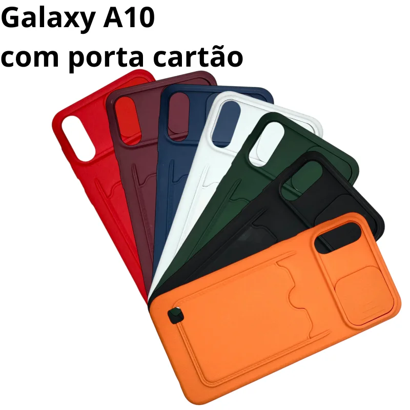 Capa C-A10PC para celular Smartphone Samsung Galaxy A10 com porta cartão na case cores diversas