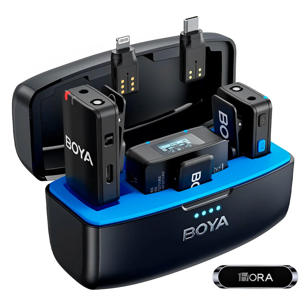 Sistema Microfone Lapela BoyaMic + Suporte p/Smartphone (K-7055-5880)